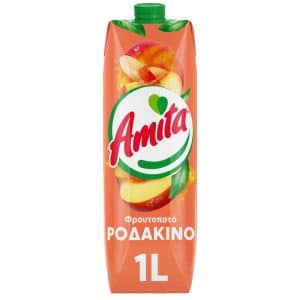 AMITA ΡΟΔΑΚΙΝΟ ΦΡΟΥΤΟΠΟΤΟ 1L Χ 12 Τεμ.