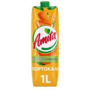 AMITA ΦΥΣΙΚΟΣ ΧΥΜΟΣ ΠΟΡΤΟΚΑΛΙ 1L Χ 12 Τεμ.