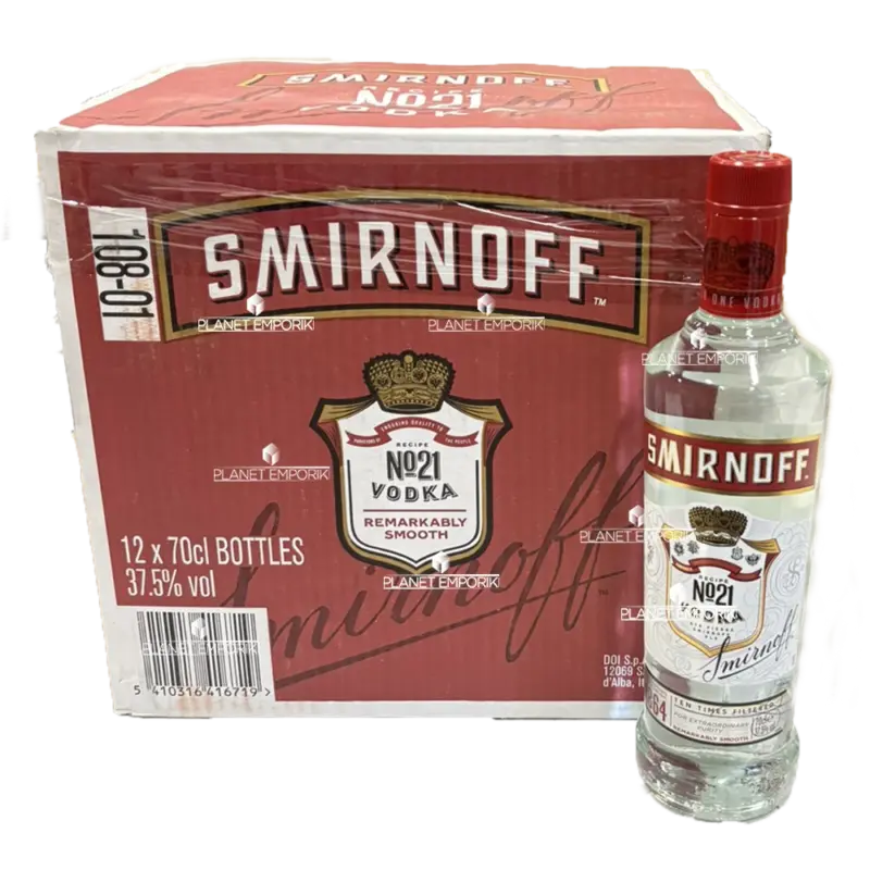 ΒΟΤΚΑ SMIRNOFF RED (37,5%) 700ML (12 Τεμ.)