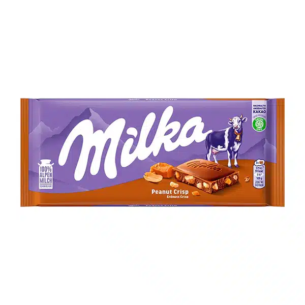MILKA PEANUTS & CARAMEL ΕΙΣΑΓ. 90GR *(24 Τεμ.)