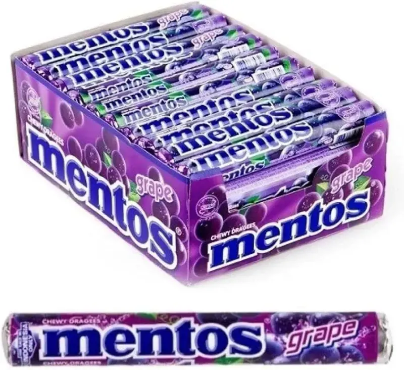MENTOS ΚΑΡΑΜΕΛΕΣ GRAPE ΕΙΣΑΓ. 37,5GR (40 Τεμ.)