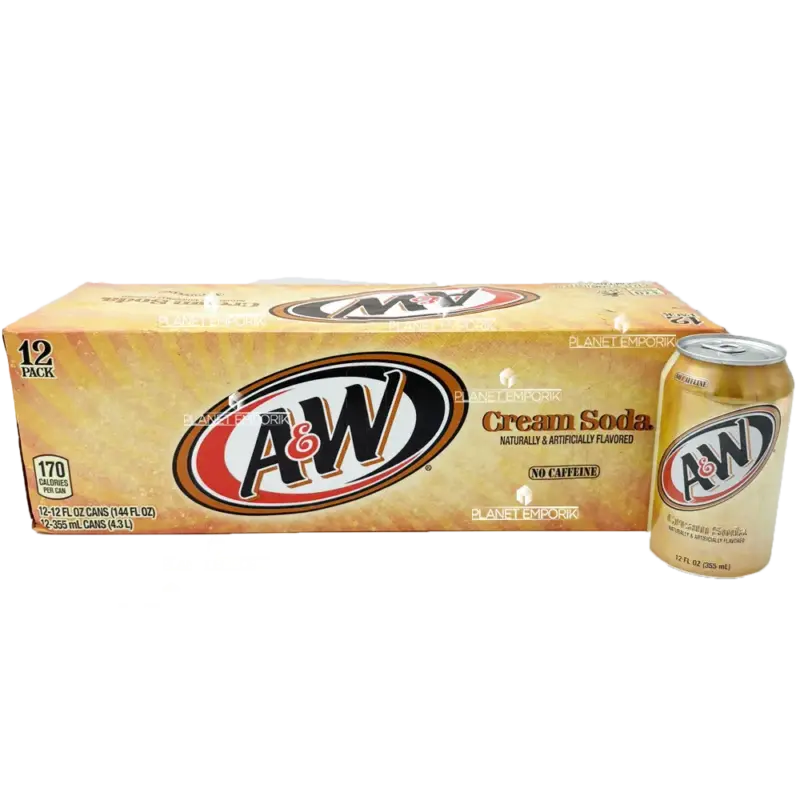 A&W ROOT BEER CREAM SODA USA ΕΙΣΑΓ. 355ML (12 Τεμ.)