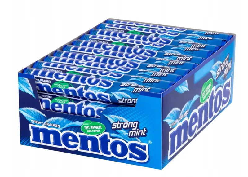MENTOS ΚΑΡΑΜΕΛΕΣ STRONG MINT ΕΙΣΑΓ. 37,5GR (40 Τεμ.)