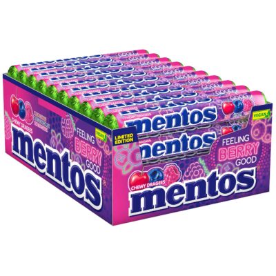 MENTOS ΚΑΡΑΜΕΛΕΣ BERRY GOODS ΕΙΣΑΓ. 37,5GR (40 Τεμ.)