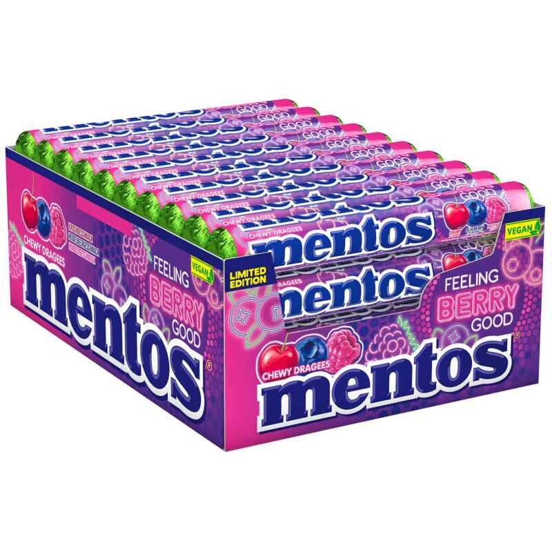 MENTOS ΚΑΡΑΜΕΛΕΣ BERRY GOODS ΕΙΣΑΓ. 37,5GR (40 Τεμ.)