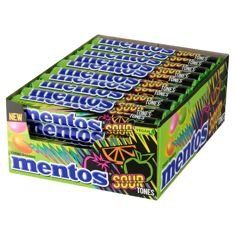 MENTOS ΚΑΡΑΜΕΛΕΣ SOUR TONES ΕΙΣΑΓ. 37,5GR (40 Τεμ.)