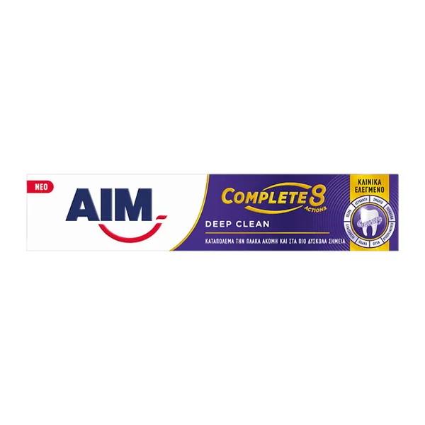 AIM οδοντόκρεμα Complete 8 Action Deep Clean (ΕΛ) 75ml Χονδρική