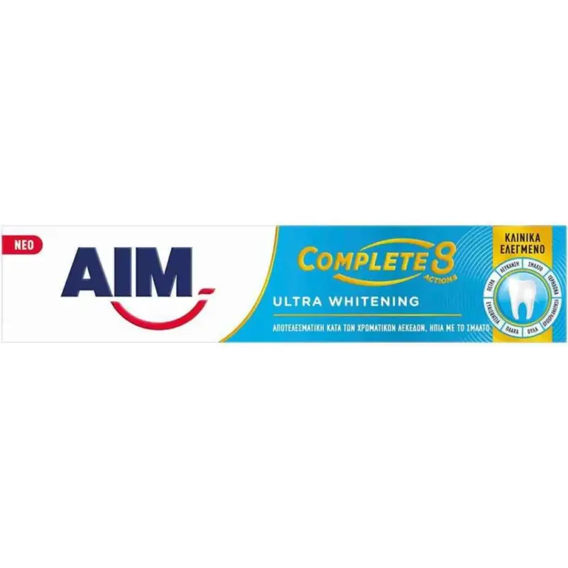 AIM οδοντόκρεμα Complete 8 Action Ultra White (ΕΛ) 75ml Χονδρική