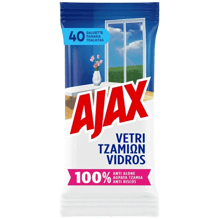 AJAX υγρά πανάκια τζαμιών Χονδρική