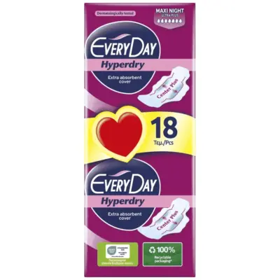 EVERYDAY σερβιέτες Hyperdry Maxi Night 18τμχ. Χονδρική