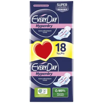 EVERYDAY σερβιέτες Hyperdry Super 18τμχ. Χονδρική