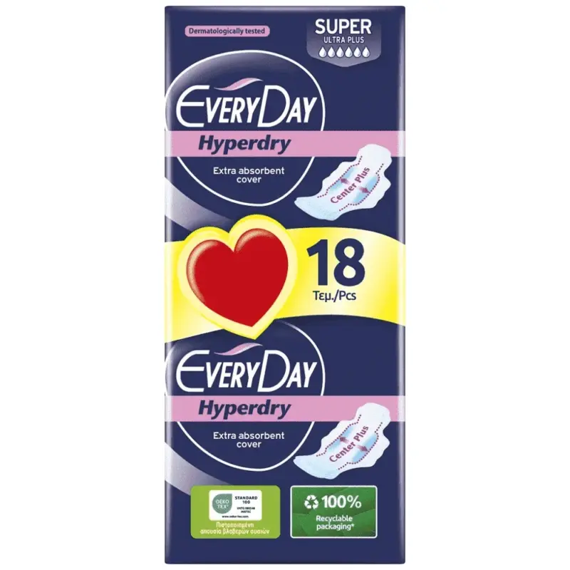 EVERYDAY σερβιέτες Hyperdry Super 18τμχ. Χονδρική