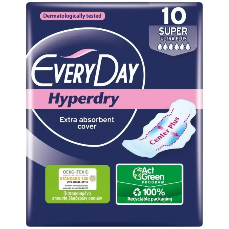 EVERYDAY σερβιέτες Hyperdry Super (ΕΛ) 10τμχ. Χονδρική
