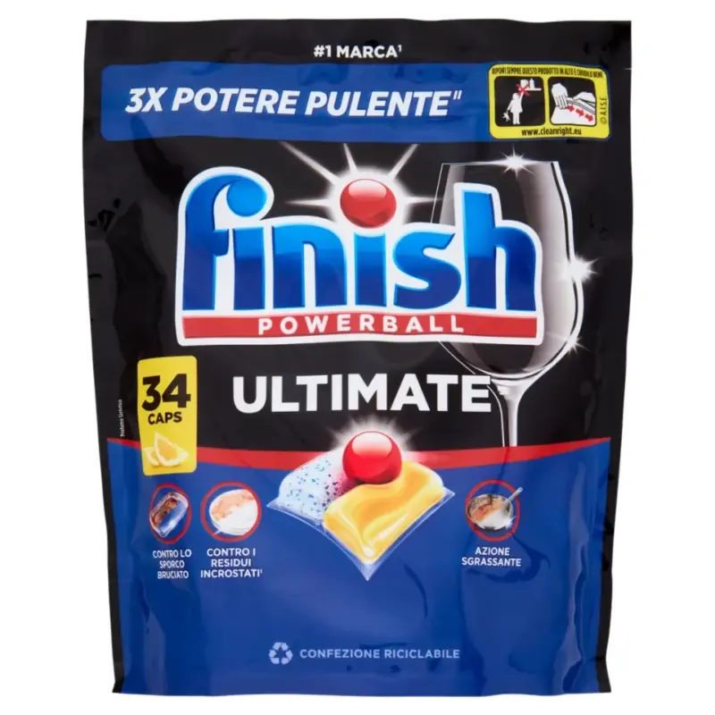 FINISH ταμπλέτες πλυντ. πιάτων Ultimate Plus All in 1 Lemon 34 Tabs Χονδρική