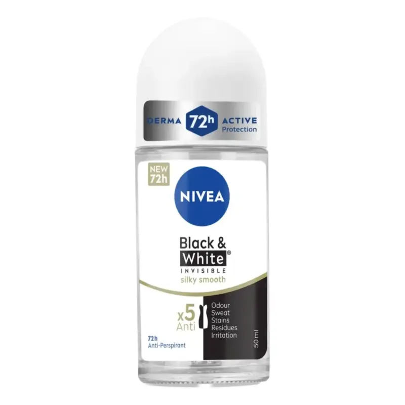 NIVEA Women Black & White Invisible Silky Smooth roll on (ΕΛ) 50ml Χονδρική