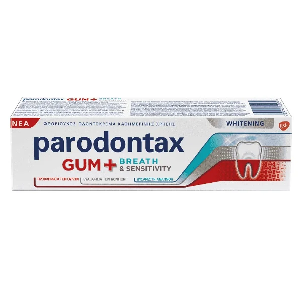 PARODONTAX οδοντόκρεμα Gum & Sens Whitening 75ml Χονδρική