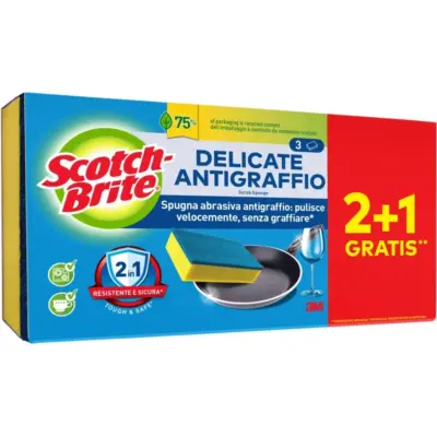 SCOTCH-BRITE σφουγγάρι μπλε Delicate 2+1 (δεν χαράζει) Χονδρική