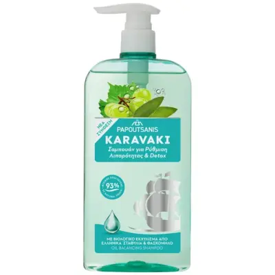 ΚΑΡΑΒΑΚΙ σαμπουάν Λιπαρά & Detox αντλία (ΕΛ) 600ml Χονδρική